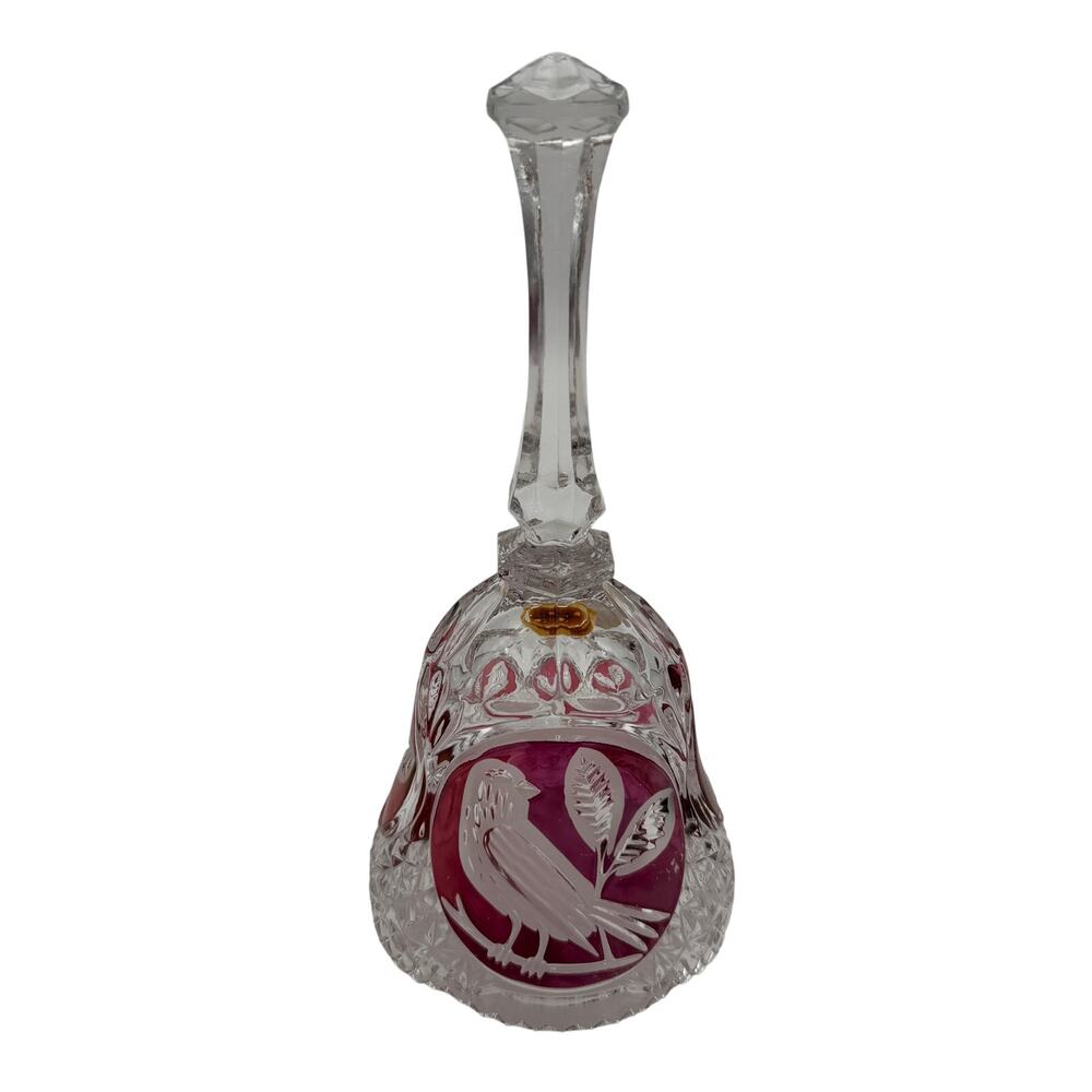 Vintage Byrdes Collection 8" Bell by Hofbauer 24% Lead Crystal No Clapper